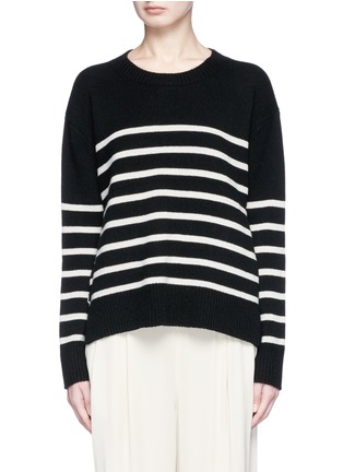Main View - Click To Enlarge - VINCE - Tie back stripe cashmere sweater