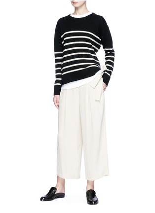 Figure View - Click To Enlarge - VINCE - Tie back stripe cashmere sweater