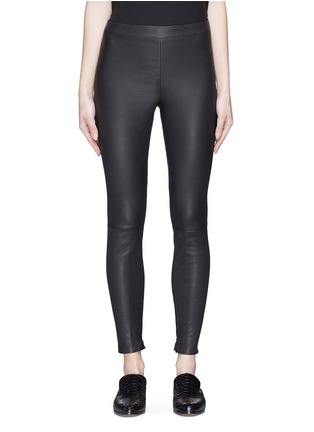 Main View - Click To Enlarge - VINCE - Zip cuff lambskin leather leggings