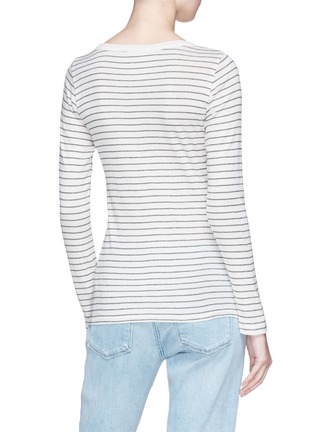 Back View - Click To Enlarge - VINCE - Pinstripe Pima cotton long sleeve T-shirt