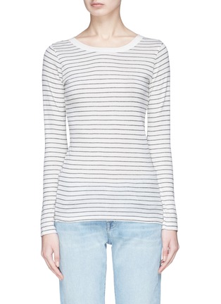 Main View - Click To Enlarge - VINCE - Pinstripe Pima cotton long sleeve T-shirt