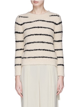 Main View - Click To Enlarge - VINCE - Stripe cotton blend bouclé knit sweater
