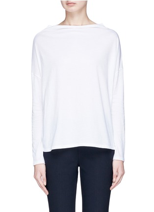 Main View - Click To Enlarge - VINCE - Mock neck Pima cotton long sleeve T-shirt