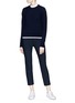 Figure View - Click To Enlarge - VINCE - Rib trim crew neck cashmere sweater