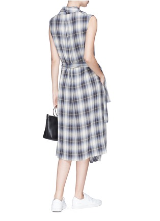Figure View - Click To Enlarge - VINCE - Shadow plaid cotton blend flannel wrap dress