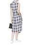 Figure View - Click To Enlarge - VINCE - Shadow plaid cotton blend flannel wrap dress
