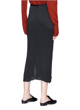 Back View - Click To Enlarge - VINCE - Tie pleated crepe de Chine midi skirt