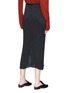 Back View - Click To Enlarge - VINCE - Tie pleated crepe de Chine midi skirt