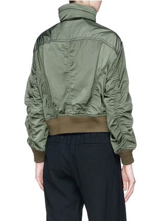 Back View - Click To Enlarge - VINCE - Ruched hooded bomber jacket