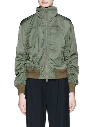 Main View - Click To Enlarge - VINCE - Ruched hooded bomber jacket