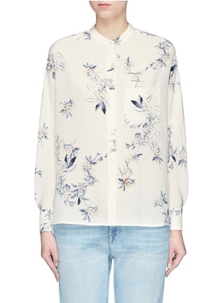 Main View - Click To Enlarge - VINCE - 'Spaced Floral' print silk crepe blouse