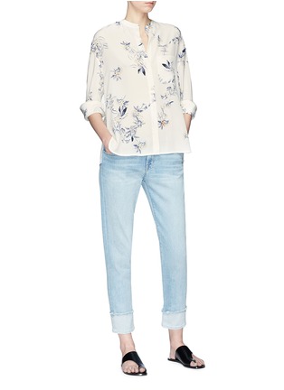 Figure View - Click To Enlarge - VINCE - 'Spaced Floral' print silk crepe blouse