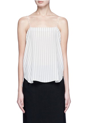 Main View - Click To Enlarge - VINCE - Button back stripe silk camisole top