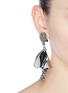 Figure View - Click To Enlarge - OSCAR DE LA RENTA - 'Mini Impatiens' metallic petal glass crystal drop clip earrings