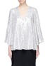 Main View - Click To Enlarge - ELIZABETH AND JAMES - 'Ariel' flare sleeve metallic fil coupé top