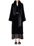 Main View - Click To Enlarge - ELIZABETH AND JAMES - 'Mitzi' detachable fox fur scarf belted velvet robe jacket