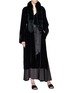 Figure View - Click To Enlarge - ELIZABETH AND JAMES - 'Mitzi' detachable fox fur scarf belted velvet robe jacket