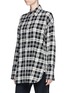 Detail View - Click To Enlarge - HELMUT LANG - Safety pin check plaid flannel shirt