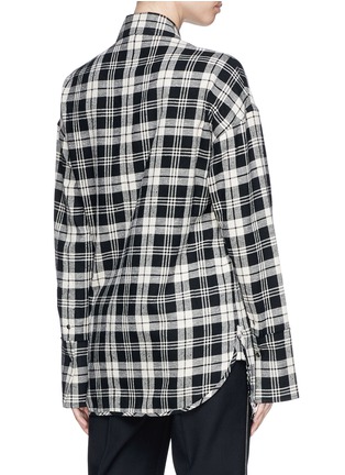 Back View - Click To Enlarge - HELMUT LANG - Safety pin check plaid flannel shirt