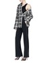 Figure View - Click To Enlarge - HELMUT LANG - Safety pin check plaid flannel shirt
