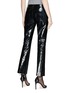 Back View - Click To Enlarge - HELMUT LANG - Crack effect patent leather cropped pants