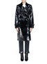 Main View - Click To Enlarge - HELMUT LANG - Belted cotton blend patent trench coat