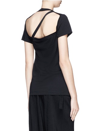 Back View - Click To Enlarge - HELMUT LANG - Deconstructed cutout back sash T-shirt