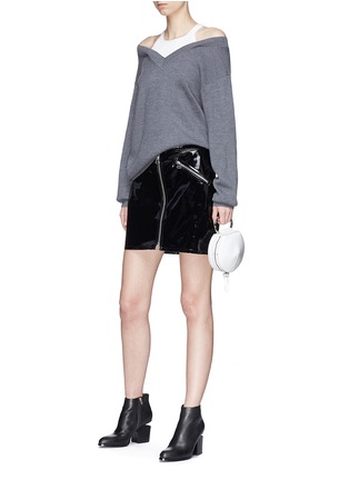Figure View - Click To Enlarge - T BY ALEXANDER WANG - Tank panel Merino wool sweater