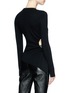 Back View - Click To Enlarge - T BY ALEXANDER WANG - Drawstring cutout Merino wool sweater