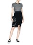 Figure View - Click To Enlarge - T BY ALEXANDER WANG - Drawstring ruched Merino wool skirt
