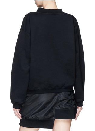 Back View - Click To Enlarge - T BY ALEXANDER WANG - OVERSIZED FLEECE-LINED SWEATSHIRT