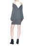 Back View - Click To Enlarge - T BY ALEXANDER WANG - Layered cold-shoulder knit dress