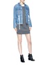 Figure View - Click To Enlarge - T BY ALEXANDER WANG - Layered cold-shoulder knit dress