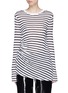 Main View - Click To Enlarge - T BY ALEXANDER WANG - Drawstring cutout long sleeve stripe T-shirt