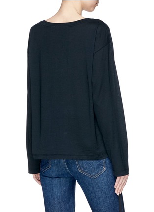 Back View - Click To Enlarge - T BY ALEXANDER WANG - V-neck long sleeve T-shirt