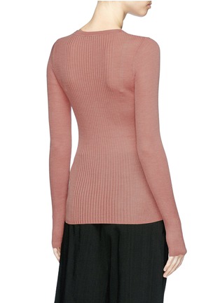 Back View - Click To Enlarge - T BY ALEXANDER WANG - 'Wash & Go' Merino wool blend rib knit sweater