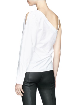 Back View - Click To Enlarge - T BY ALEXANDER WANG - Ruched one-shoulder poplin top