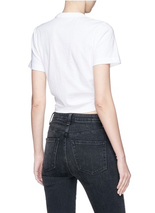 Back View - Click To Enlarge - T BY ALEXANDER WANG - Drawstring front cropped T-shirt