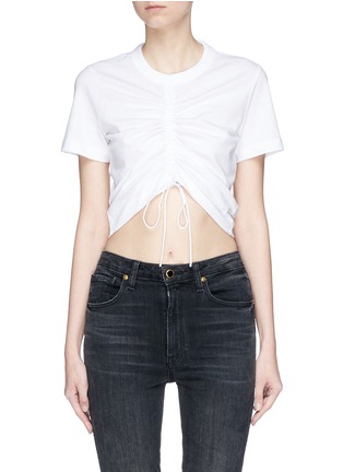 Main View - Click To Enlarge - T BY ALEXANDER WANG - Drawstring front cropped T-shirt