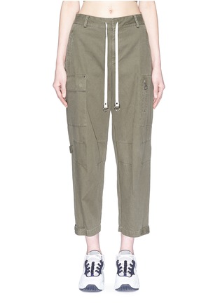 Main View - Click To Enlarge - T BY ALEXANDER WANG - Cropped cotton twill cargo pants
