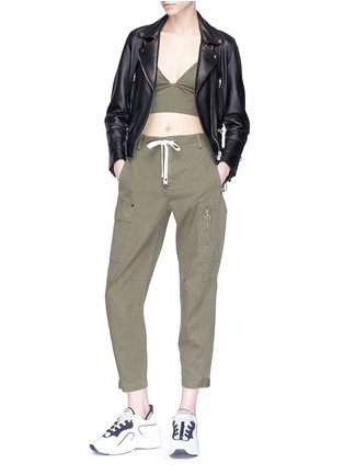 Figure View - Click To Enlarge - T BY ALEXANDER WANG - Cropped cotton twill cargo pants