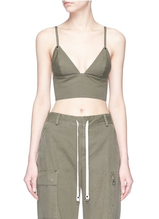 Main View - Click To Enlarge - T BY ALEXANDER WANG - Cotton twill cropped top