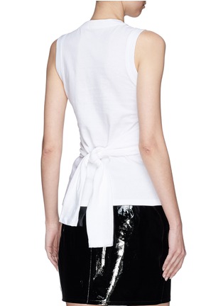 Back View - Click To Enlarge - T BY ALEXANDER WANG - Wraparound sleeve tie tank top