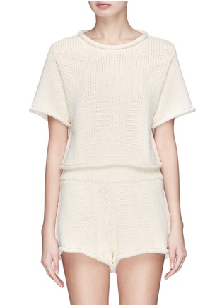 Main View - Click To Enlarge - T BY ALEXANDER WANG - Open stitch knit cropped sweater