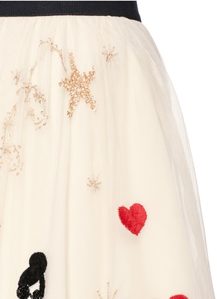 Detail View - Click To Enlarge - ALICE & OLIVIA - 'Catrina' Stace face embellished mesh skirt