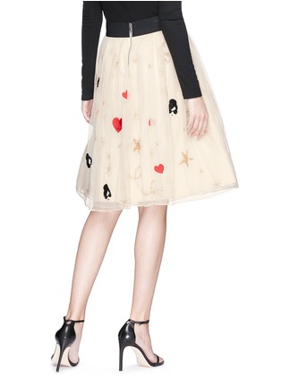 Back View - Click To Enlarge - ALICE & OLIVIA - 'Catrina' Stace face embellished mesh skirt