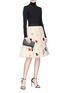 Figure View - Click To Enlarge - ALICE & OLIVIA - 'Catrina' Stace face embellished mesh skirt