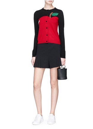 Figure View - Click To Enlarge - ALICE & OLIVIA - 'Ruthy' beaded apple intarsia wool-cotton cardigan