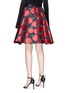 Back View - Click To Enlarge - ALICE & OLIVIA - 'Earla' apple jacquard flared skirt