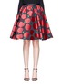Main View - Click To Enlarge - ALICE & OLIVIA - 'Earla' apple jacquard flared skirt